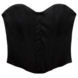 Zara Black Satin Corset, Size M, Pre-Loved